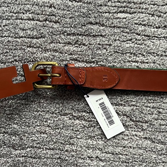 NWT Men's embroidered belt from Masters. Leather details - Picture 5 of 6
